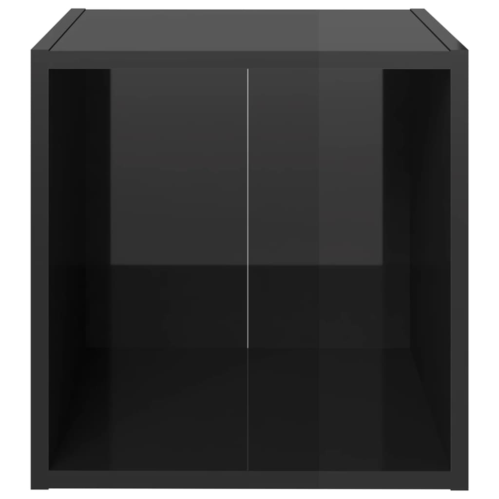 805519 vidaXL TV Cabinet High Gloss Black 37x35x37 cm Chipboard