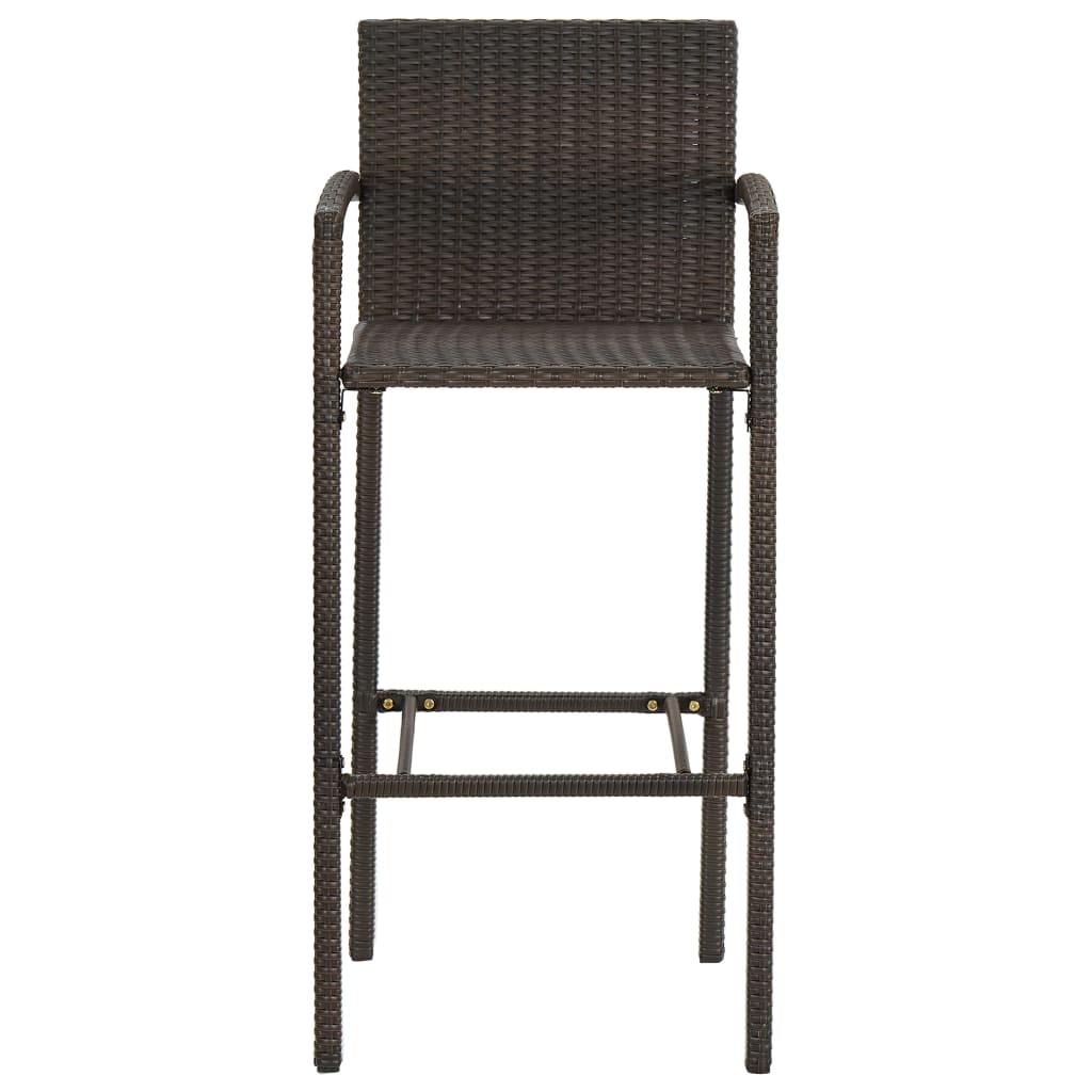 vidaXL 5 stykki garðbarasett Poly Rattan Brown