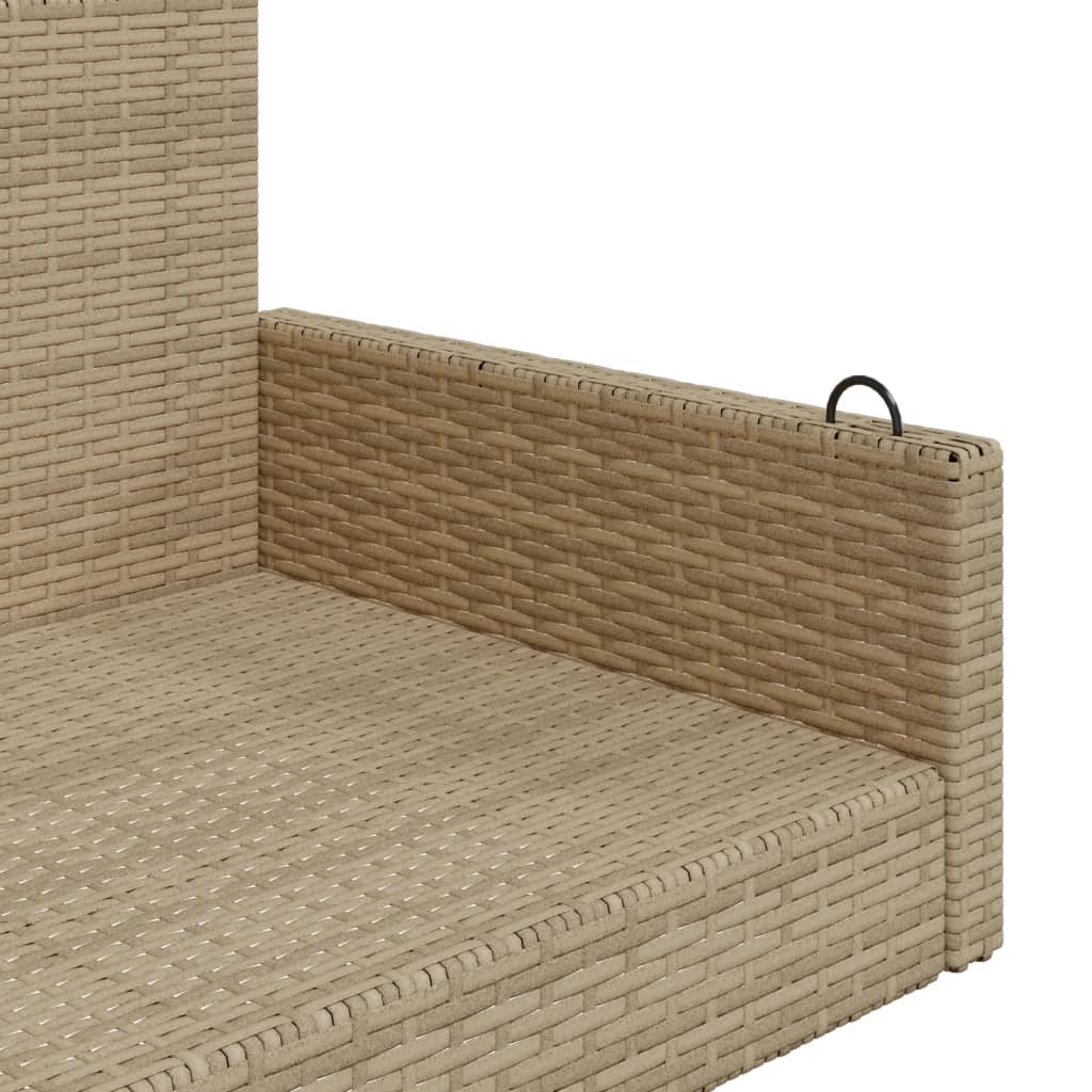 vidaXL Rólubekkur Drapplituð 119x56x48 cm Pólýrattan