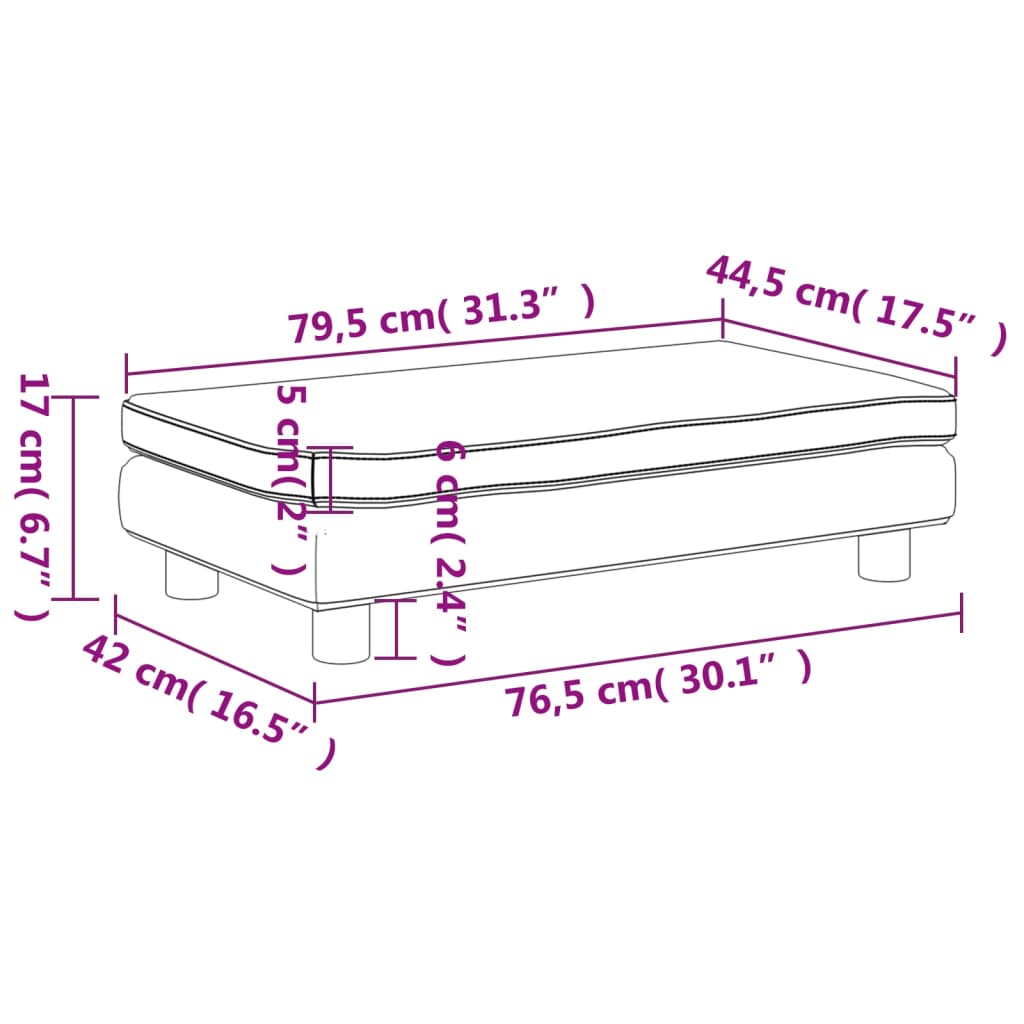 vidaXL Barnasófi með Fótskemli Cappuccino 100x50x30 cm Gervileður