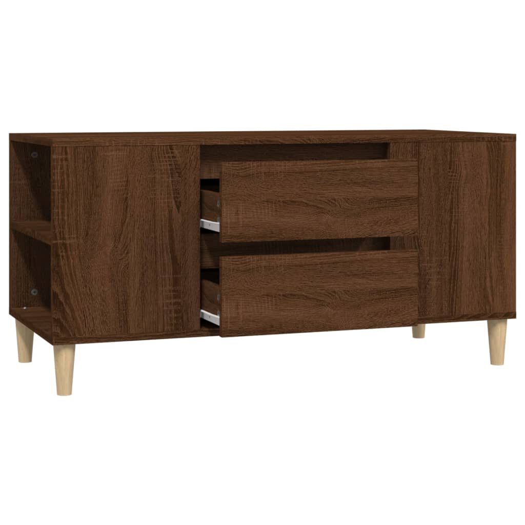 vidaXL Sjónvarpsskápur Brún Eik 102x44,5x50 cm Samsettur Viður