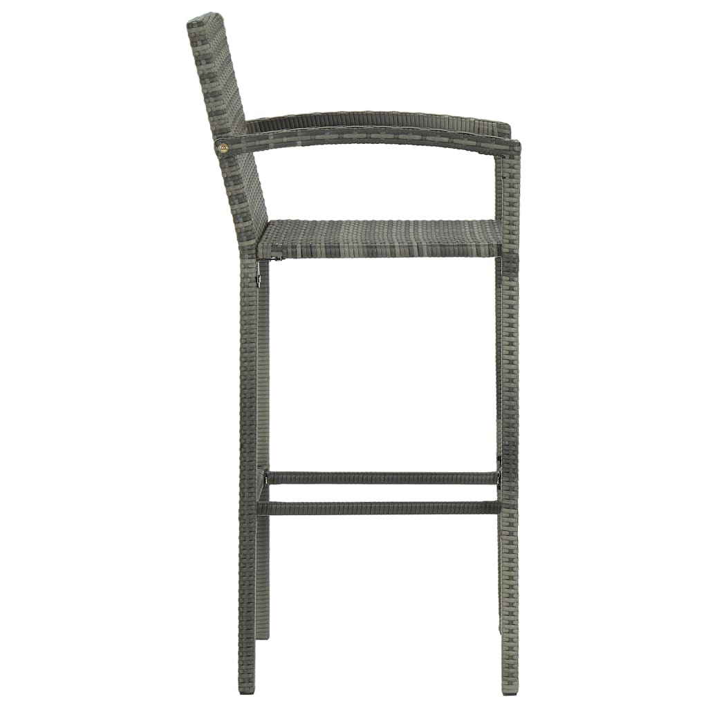 vidaXL 5 stykki Garden Bar Poly Rattan Grey