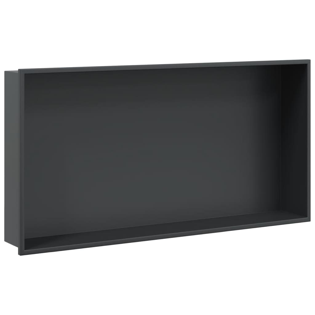 vidaXL Innfelld Sturtuhilla Mött Svört 62x32x9 cm Ryðfrítt stál | vidaXL.is