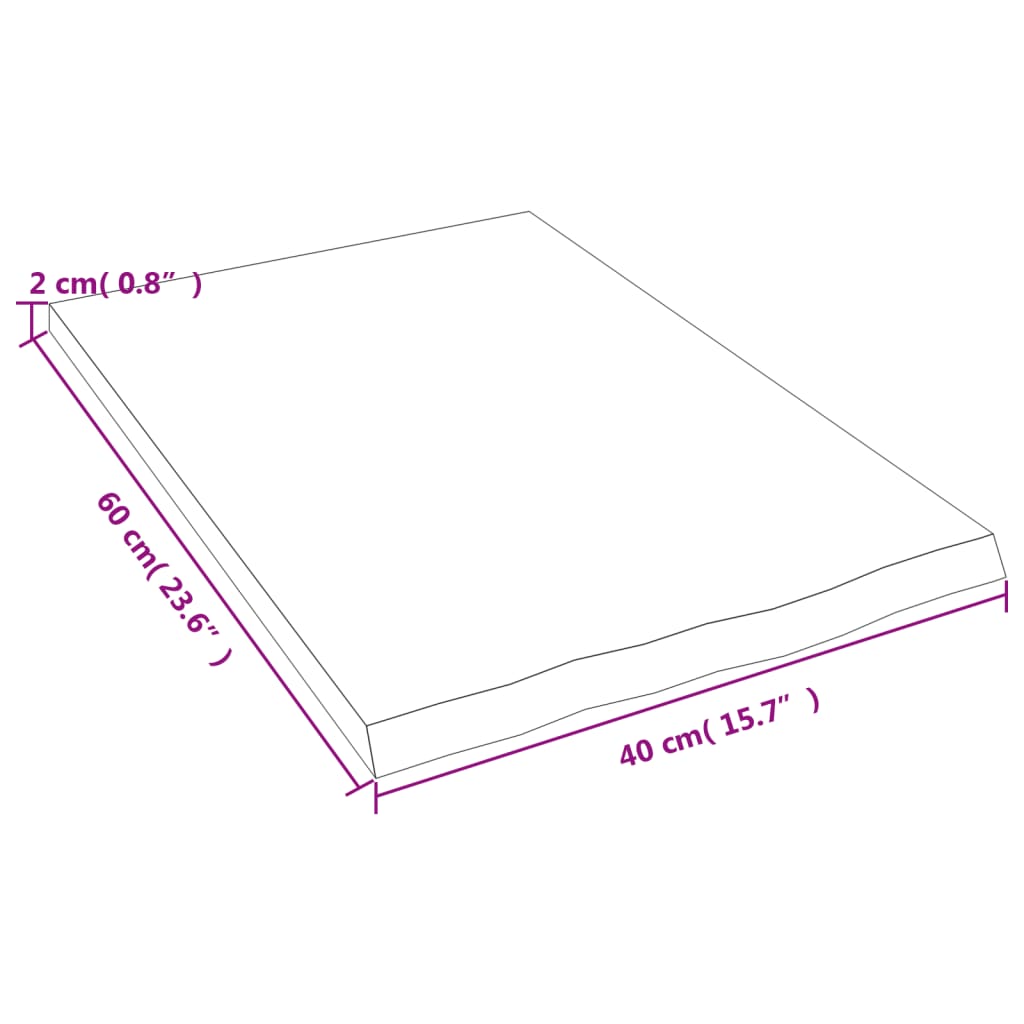 vidaXL Vegghilla Dökkbrún 40x60x2 cm Meðhöndluð Gegnheil Eik