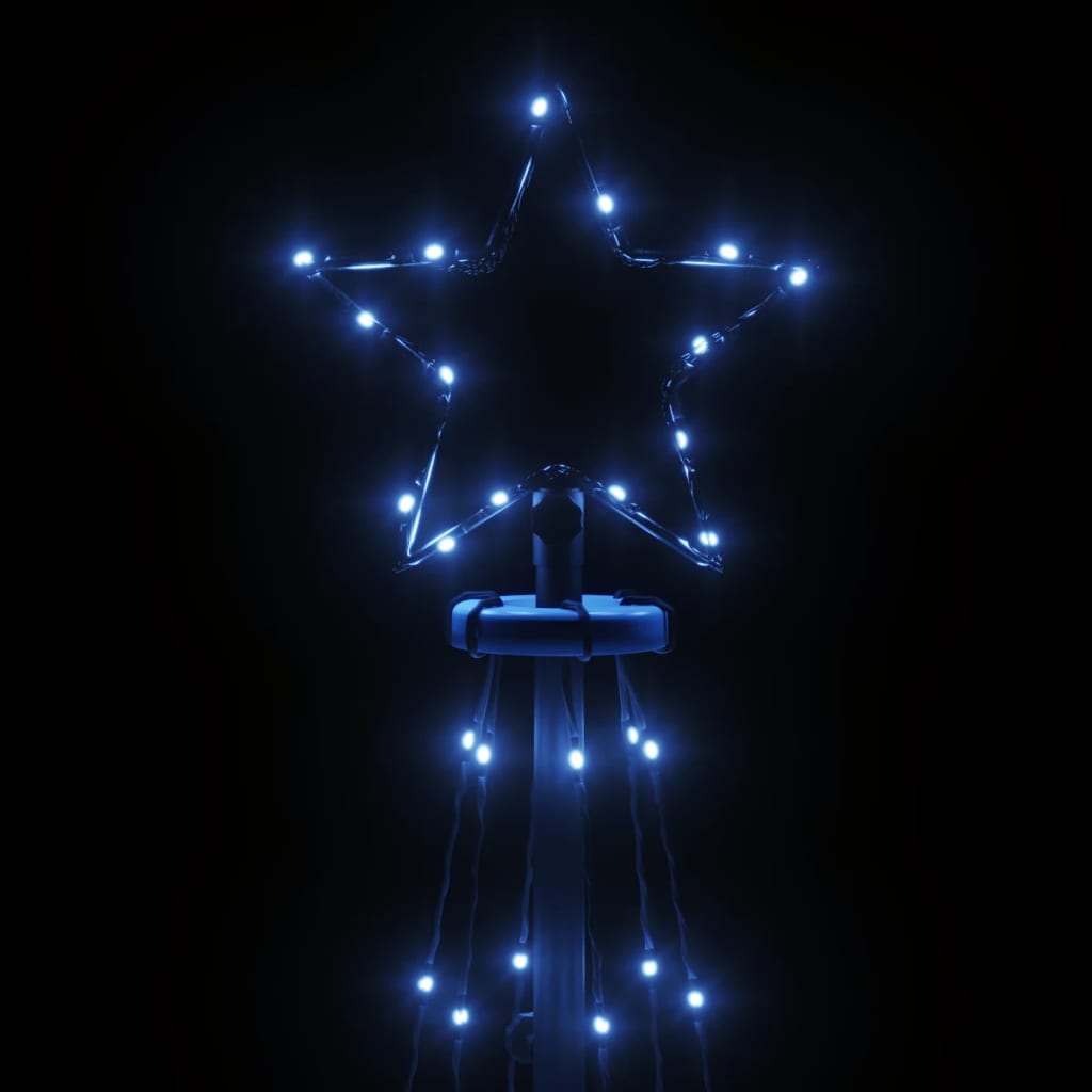 vidaXL Keilulaga Jólatré 108 Blá LED-ljós 70x180 cm
