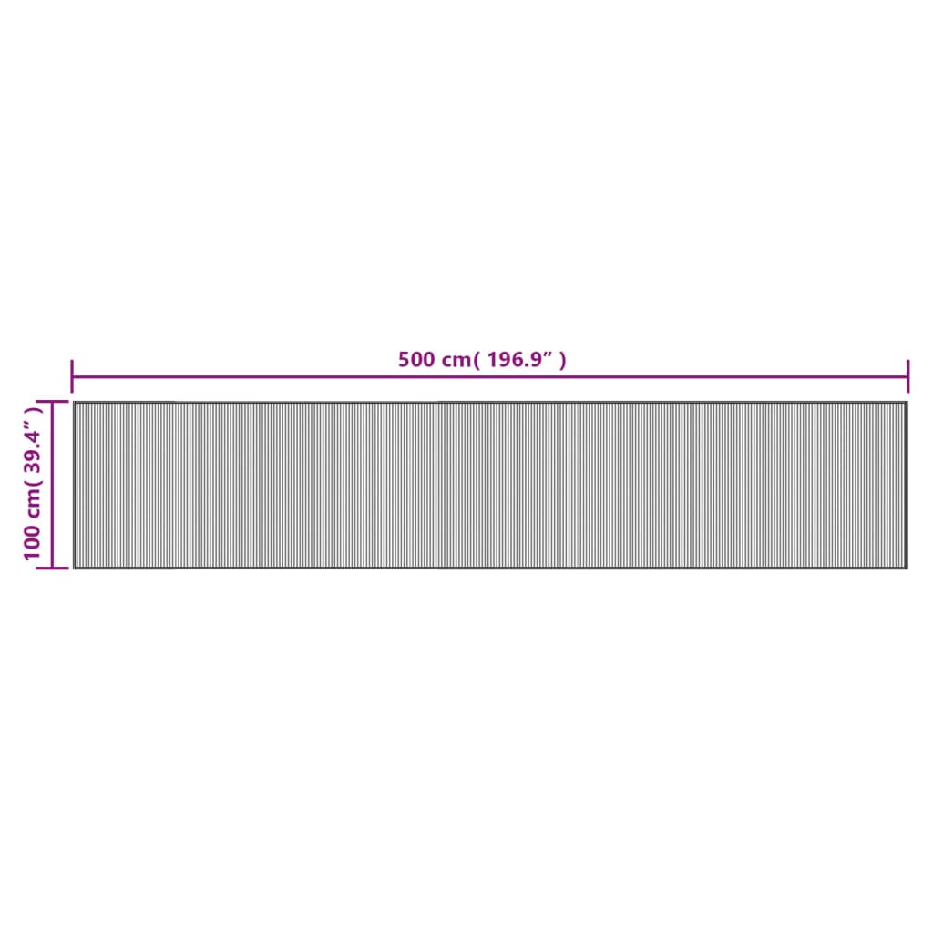 vidaXL Motta Ferhyrnd Brún 100x500 cm Bambus