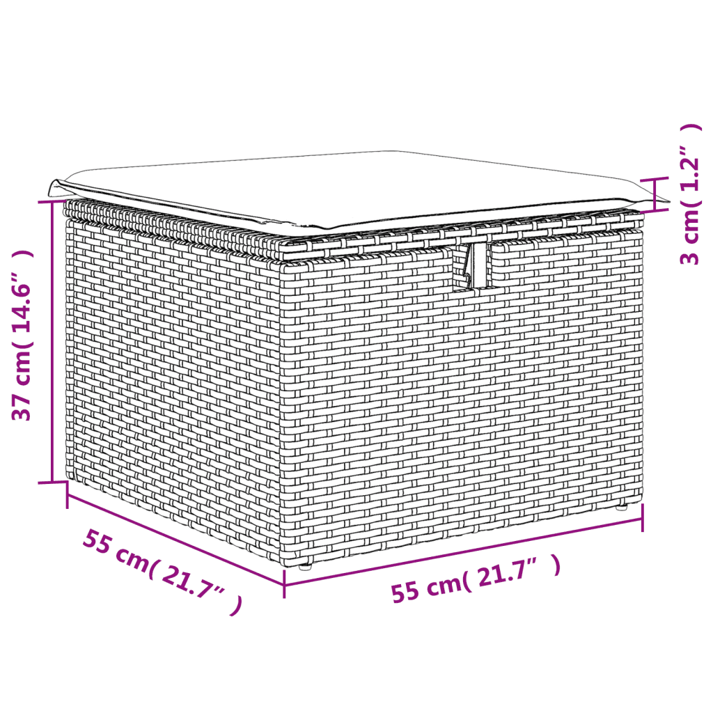 vidaXL 8 Hluta Garðsófasett með Sessum Svartur Pólýrattan