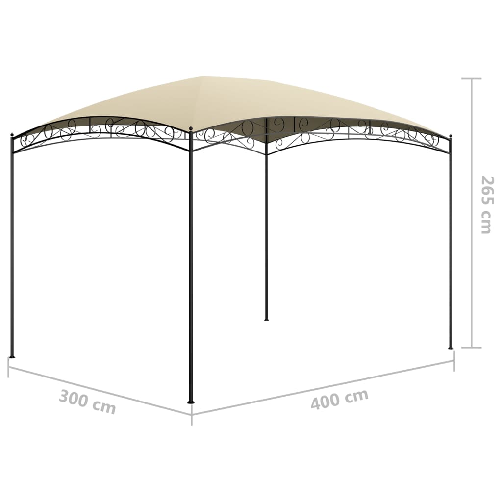 vidaXL Lystiskáli 3x4x2,65 cm Rjómahvítur 180 g/m²