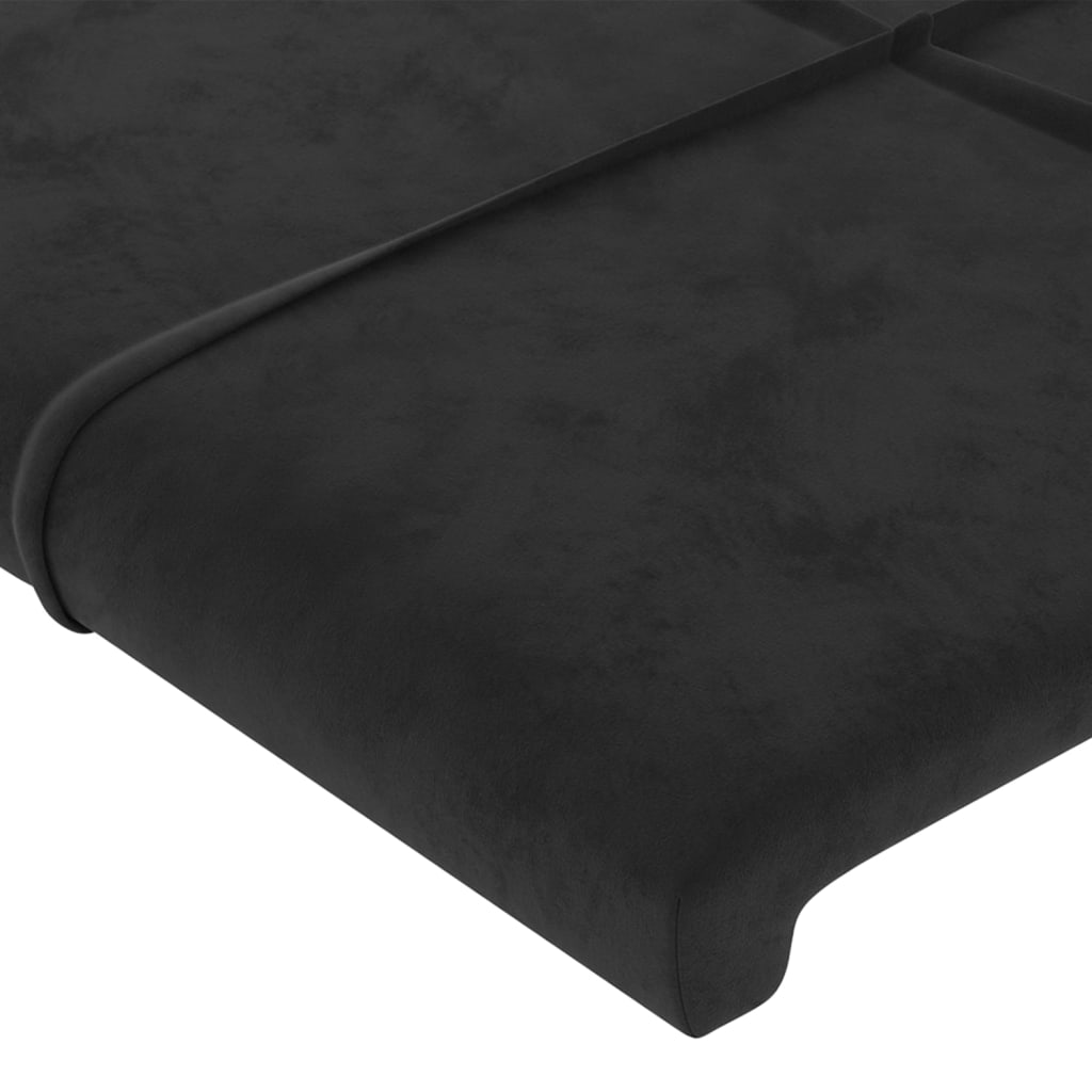 vidaXL Höfðagafl með Eyrum 103x23x118/128 cm Svört Flauel