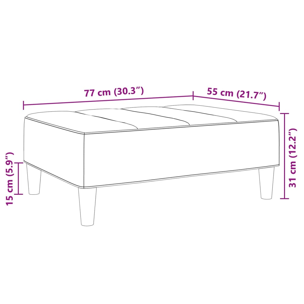 vidaXL Fótskemill Dökkgræn 77x55x31 cm Flauel