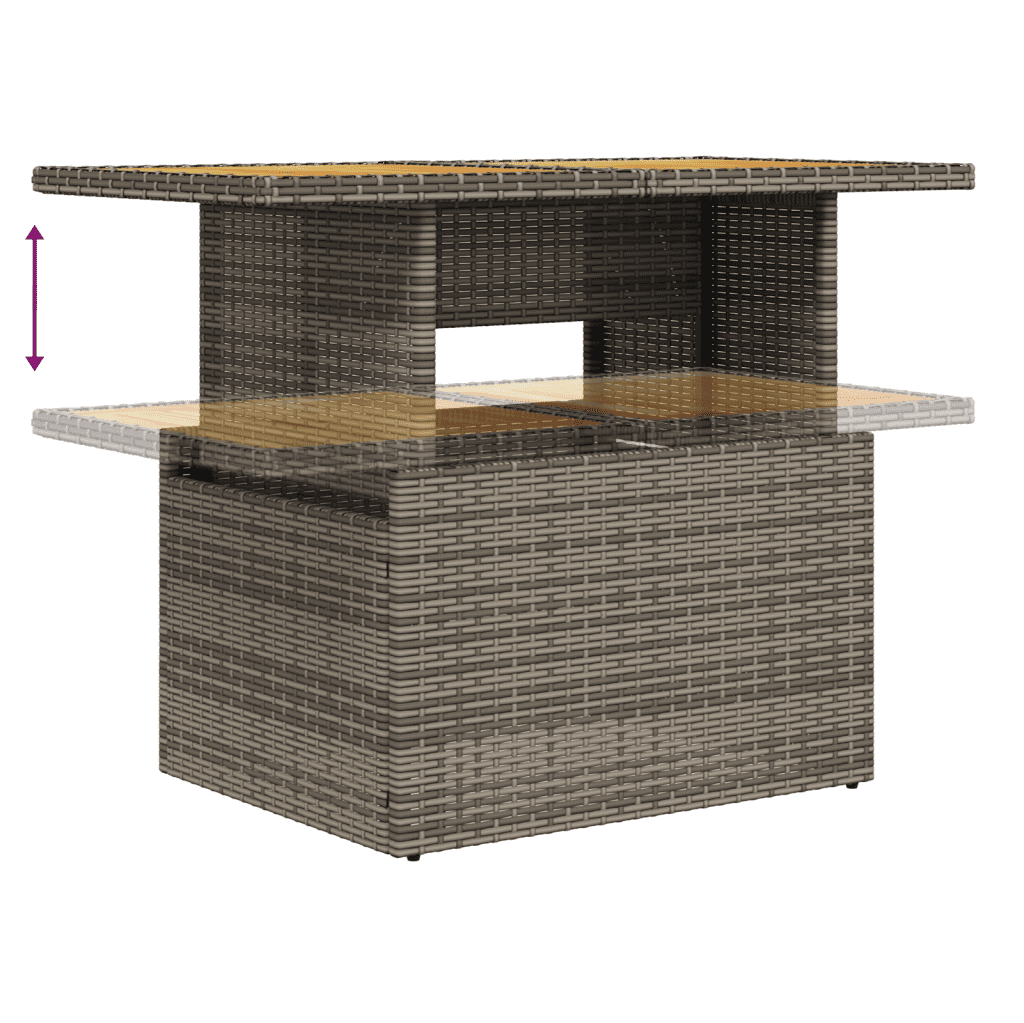 vidaXL 11 Hluta Garðsófasett með Sessum Grár Pólýrattan