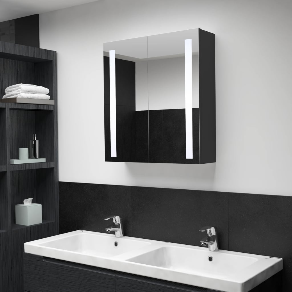 325542 vidaXL LED Bathroom Mirror Cabinet 62x14x60 cm