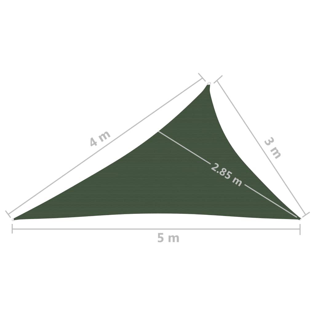 vidaXL Skyggnidúkur 160 g/m² Dökkgrænn 3x4x5 m HDPE