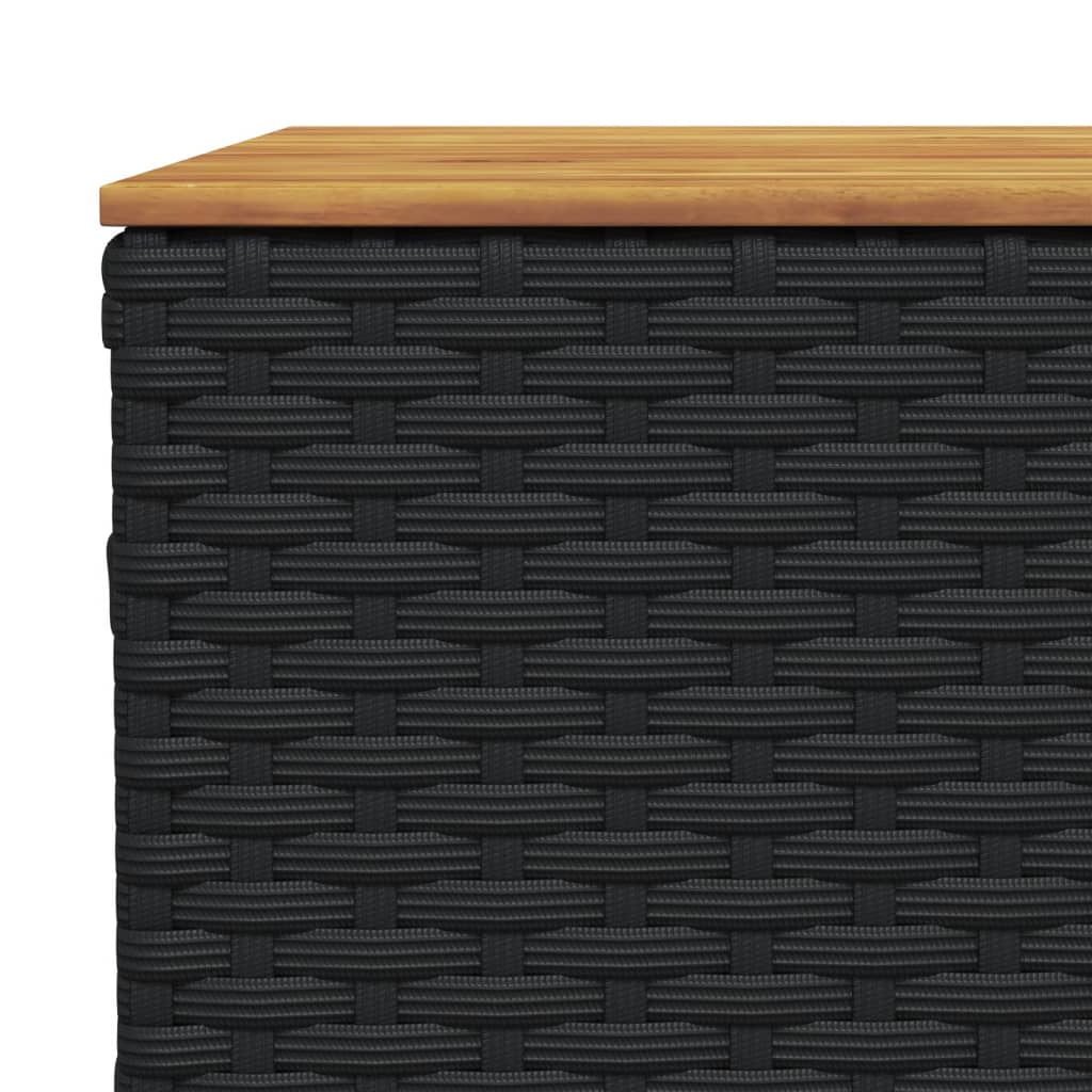 vidaXL Garðborð Grátt 55x55x36 cm Pólýrattan Akasíuviður