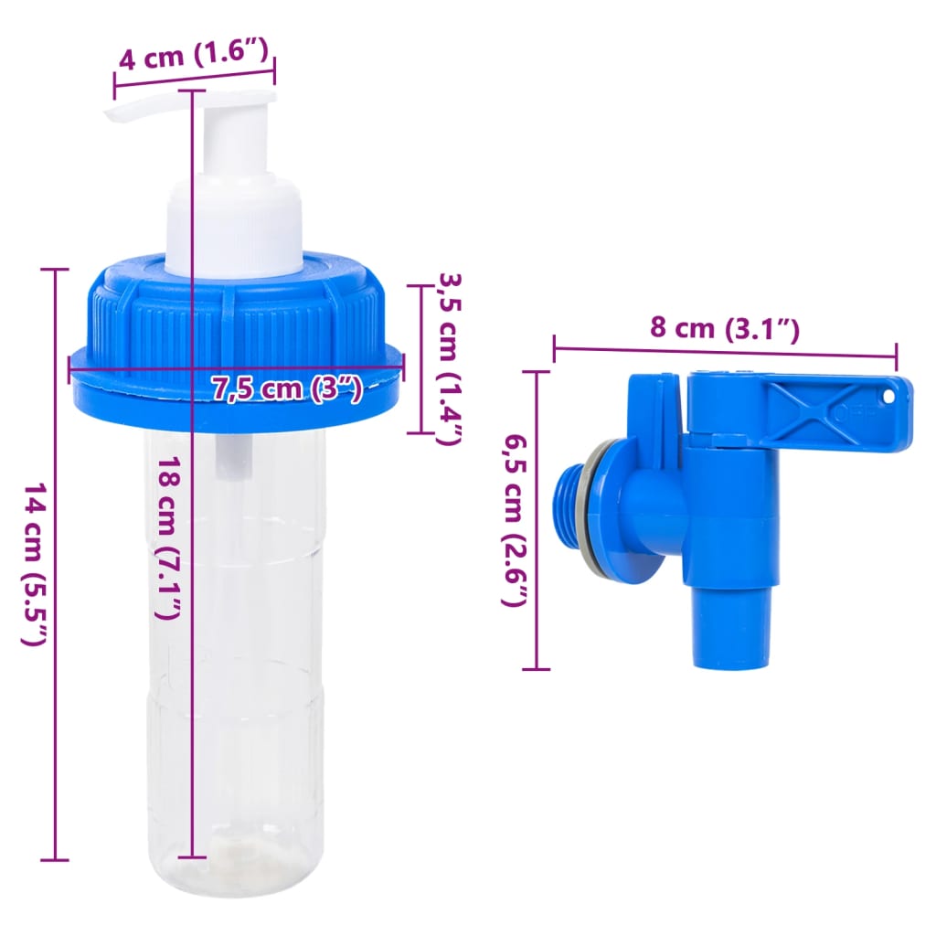 vidaXL Vatnsílát með Krana og Sápuskammtara 10 L Plast