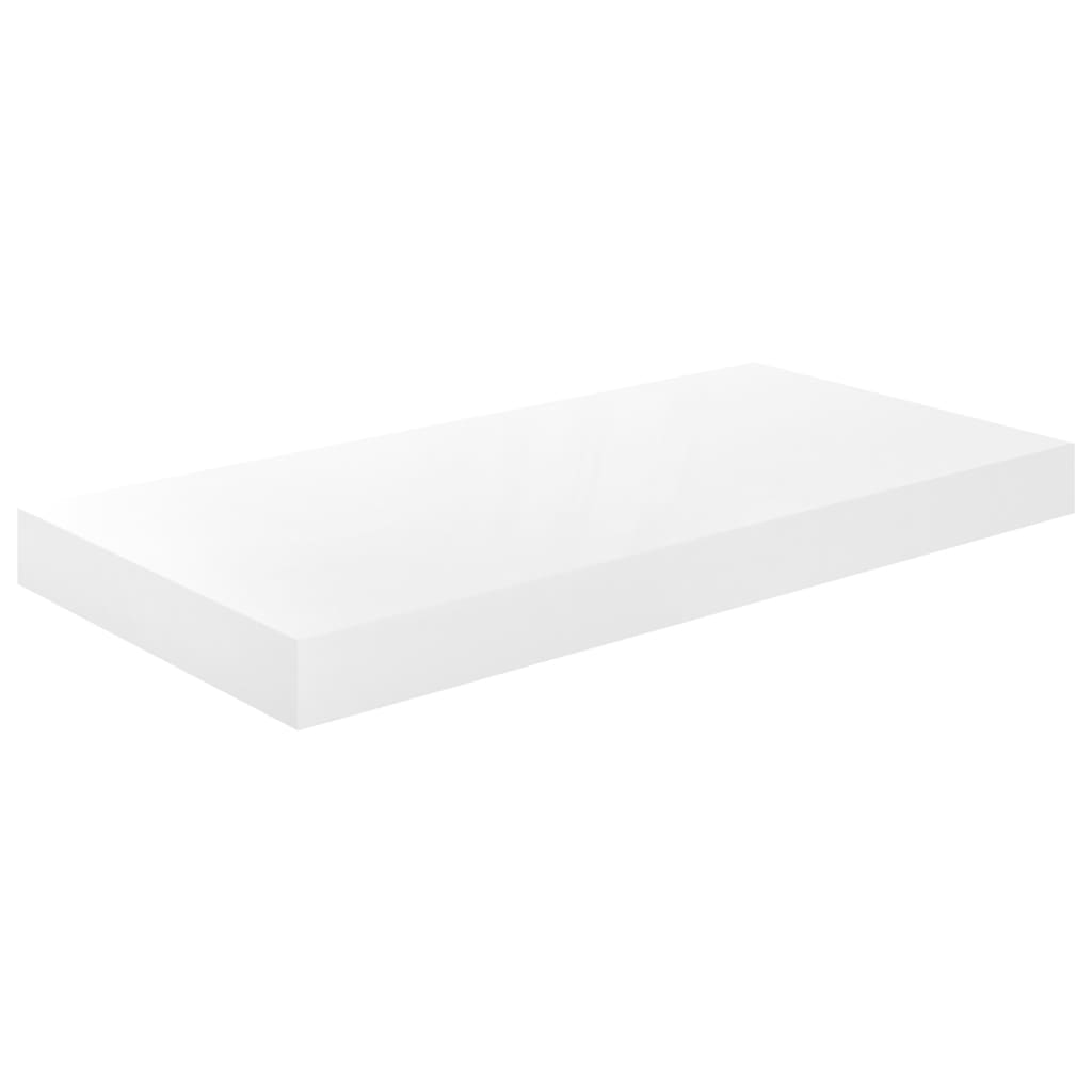 vidaXL Vegghengdar Hillur 2 stk. Háglans Hvítar 50x23x3,8 cm MDF