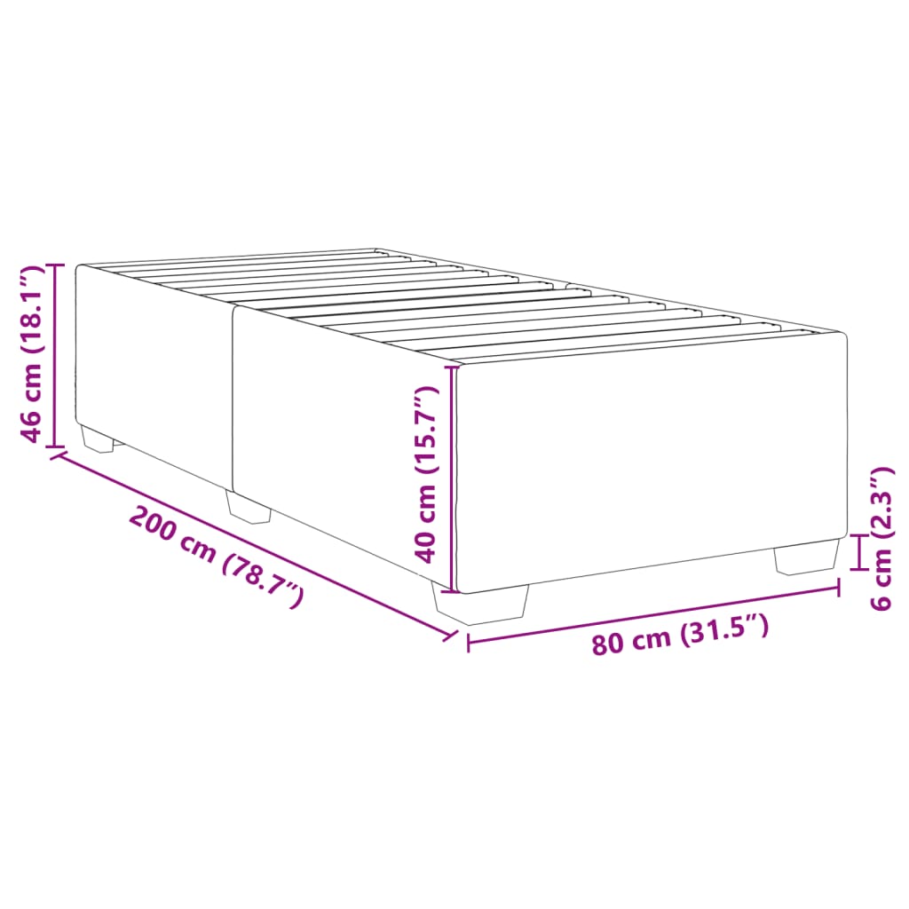 vidaXL Rúmgrind án Dýnu Hvít 80x200 cm Gervileður