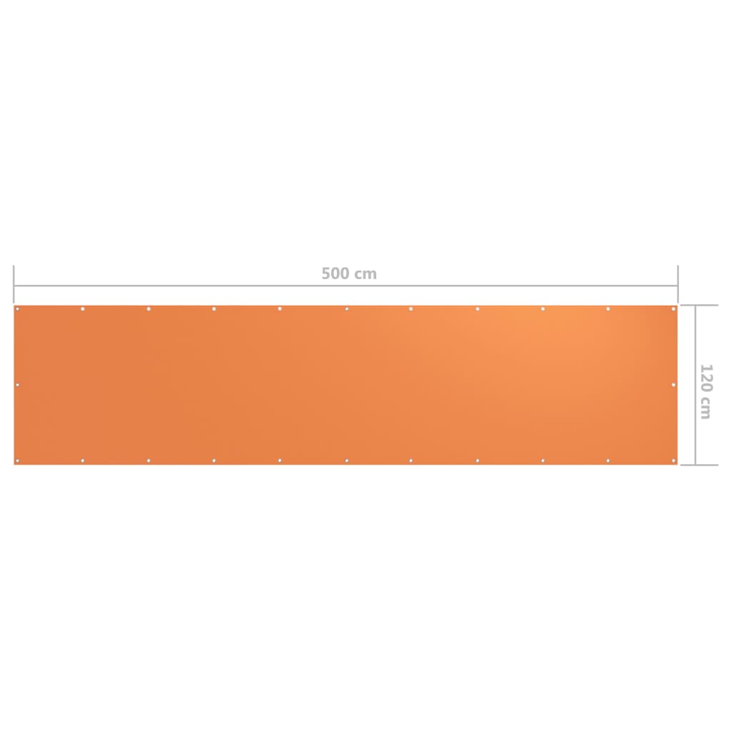 vidaXL Svalaskilrúm Appelsínugult 120x500 cm Oxforddúkur