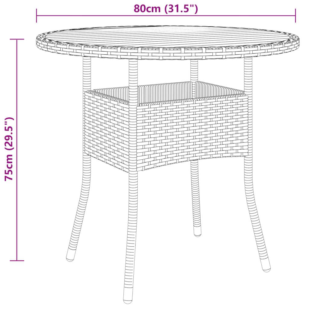 vidaXL 3 Parta Garðborðstofusett Grátt Pólýrattan