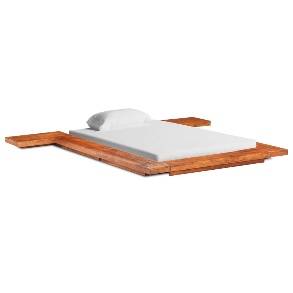 vidaXL Japanskt Futon Rúmgrind án Dýnu Gegnheil Viður 100x200 cm