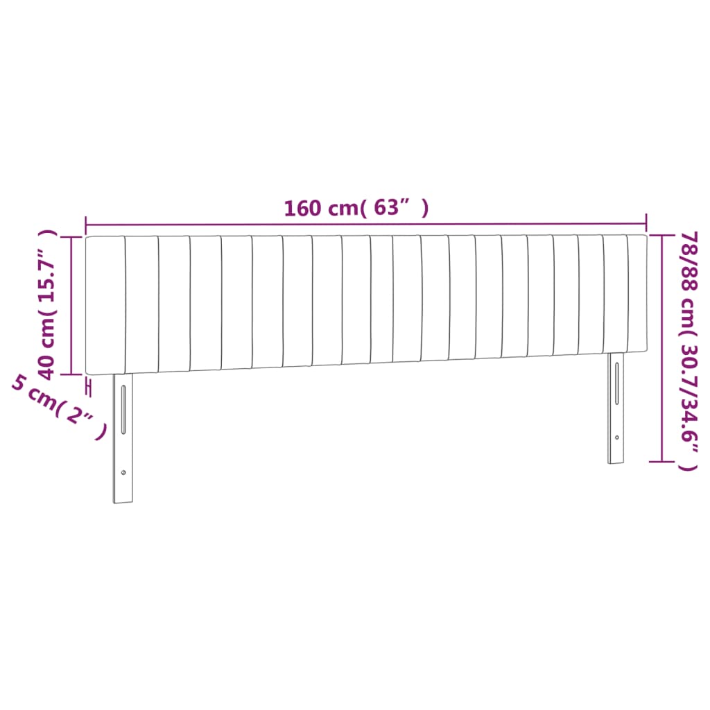 vidaXL Höfðagaflar 2 stk. 80x5x78/88 cm Blátt Efni