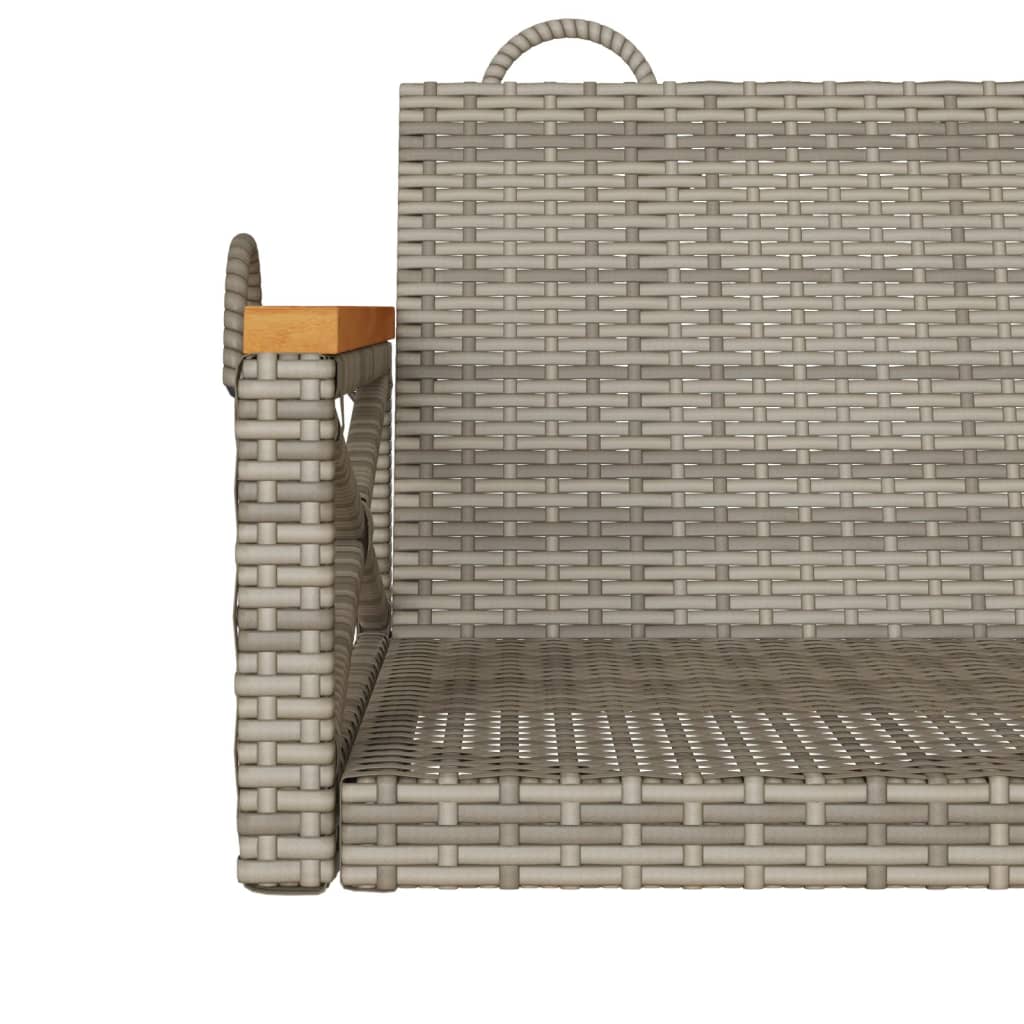 vidaXL Rólubekkur Grár 109x62x40 cm Pólýrattan