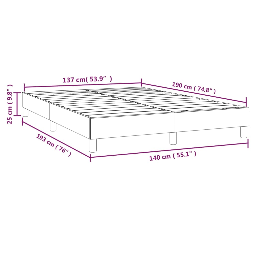 vidaXL Rúmgrind Bleik 140x190 cm Flauel