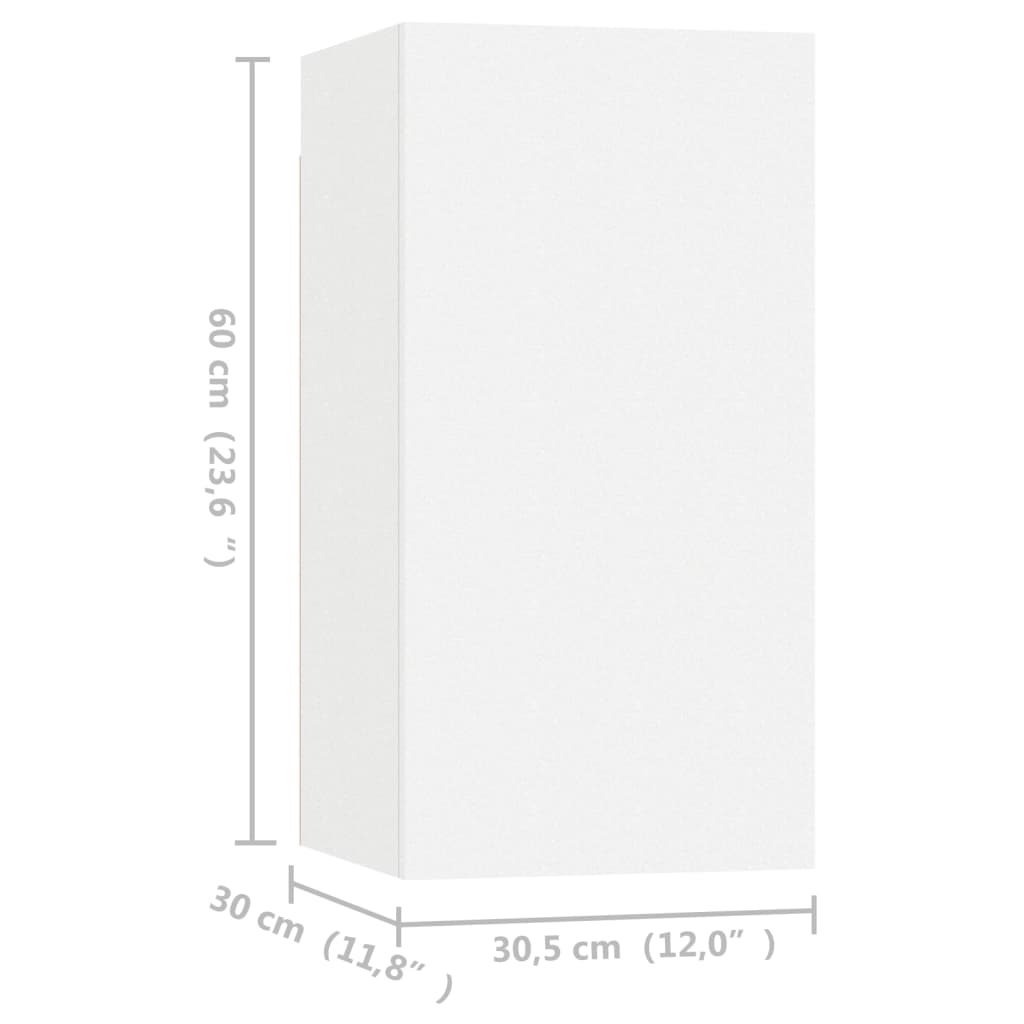803326 vidaXL TV Cabinet White 30,5x30x60 cm Chipboard