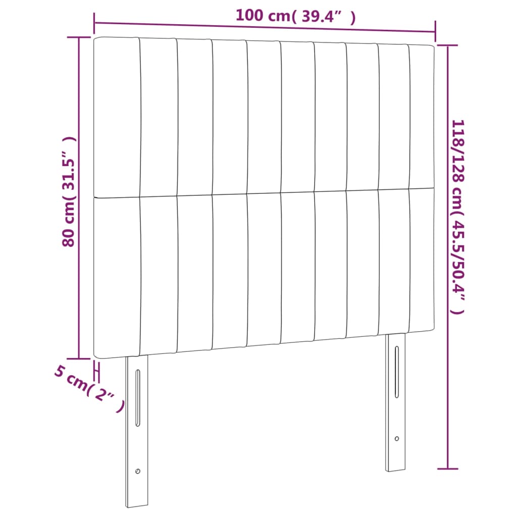 vidaXL Höfðagaflar 2 stk. 100x5x78/88 cm Dökkbrúnt Efni