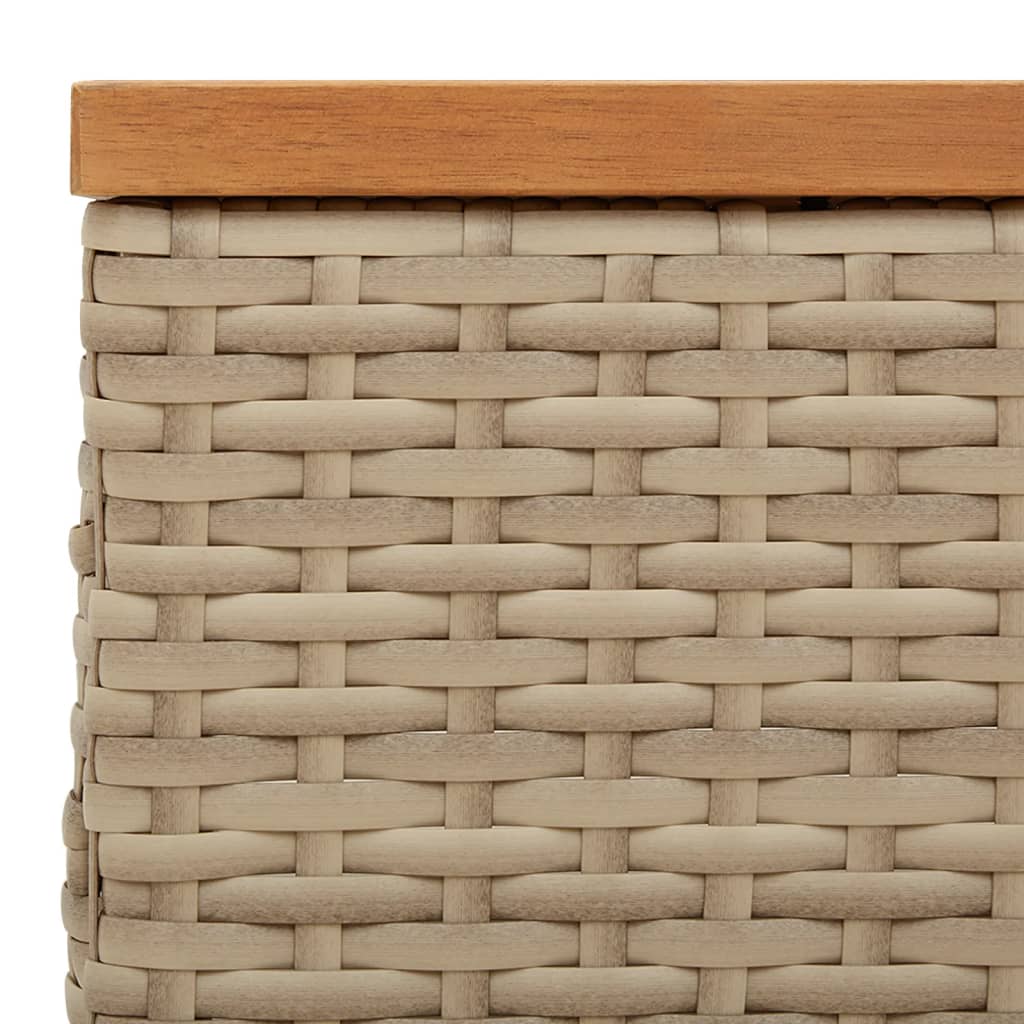 vidaXL Sólhlífarstandshlíf 70x70x25 cm Drapplituð Pólýrattan og Akasía