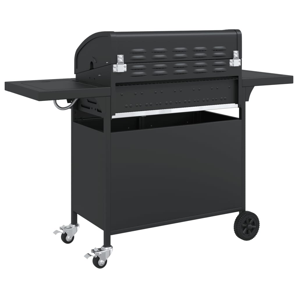 vidaXL Gasgrill með 7 Brennara Svartur Dufthúðuðu Stáli