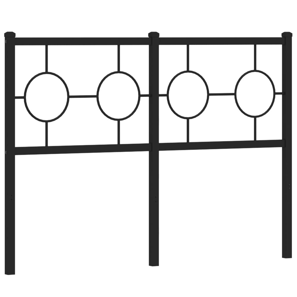 vidaXL Höfuðgafl úr Málmi Svartur 120 cm