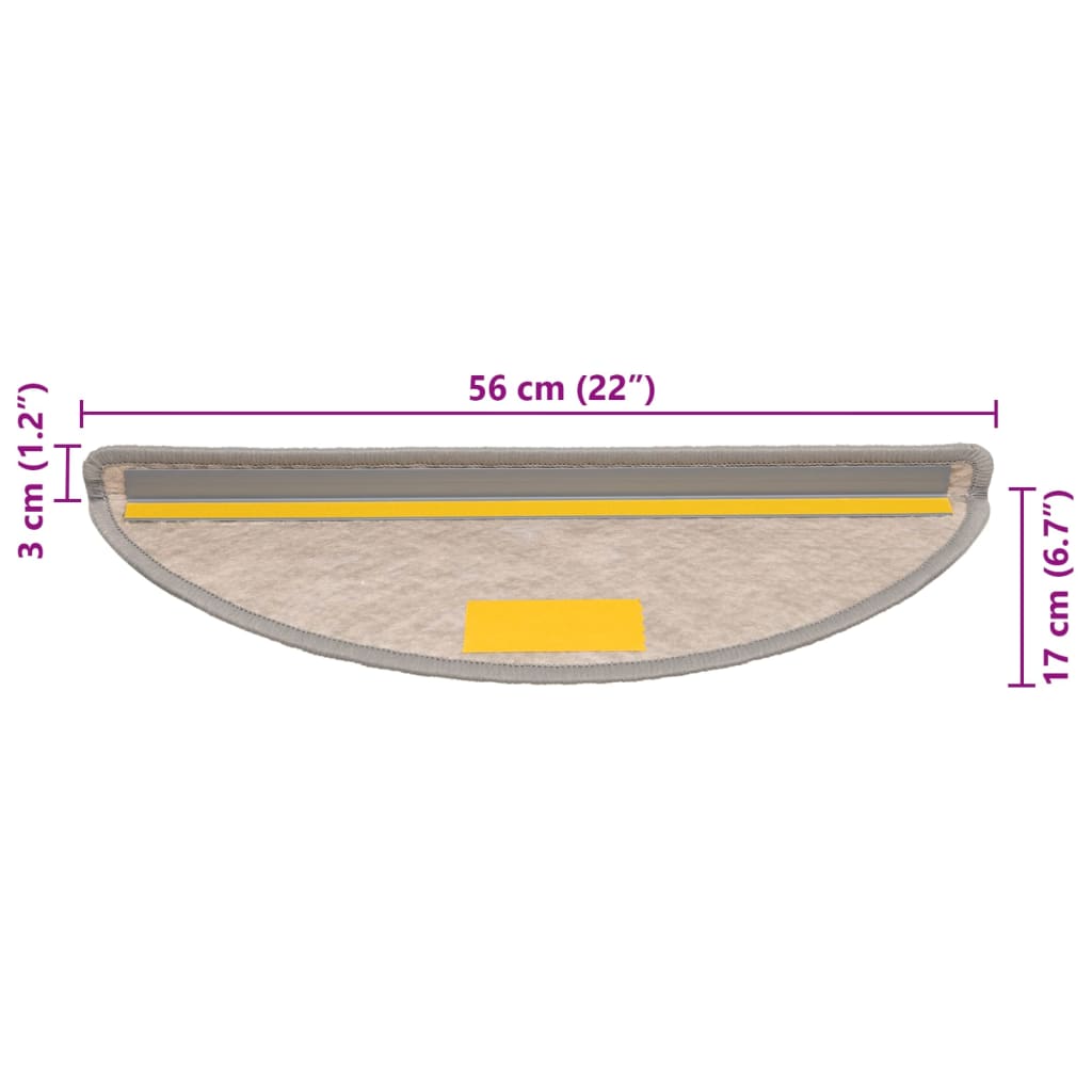 vidaXL Þrepamottur Sjálflímandi Sísalútlit 15 stk. 56x17x3 cm Silfur