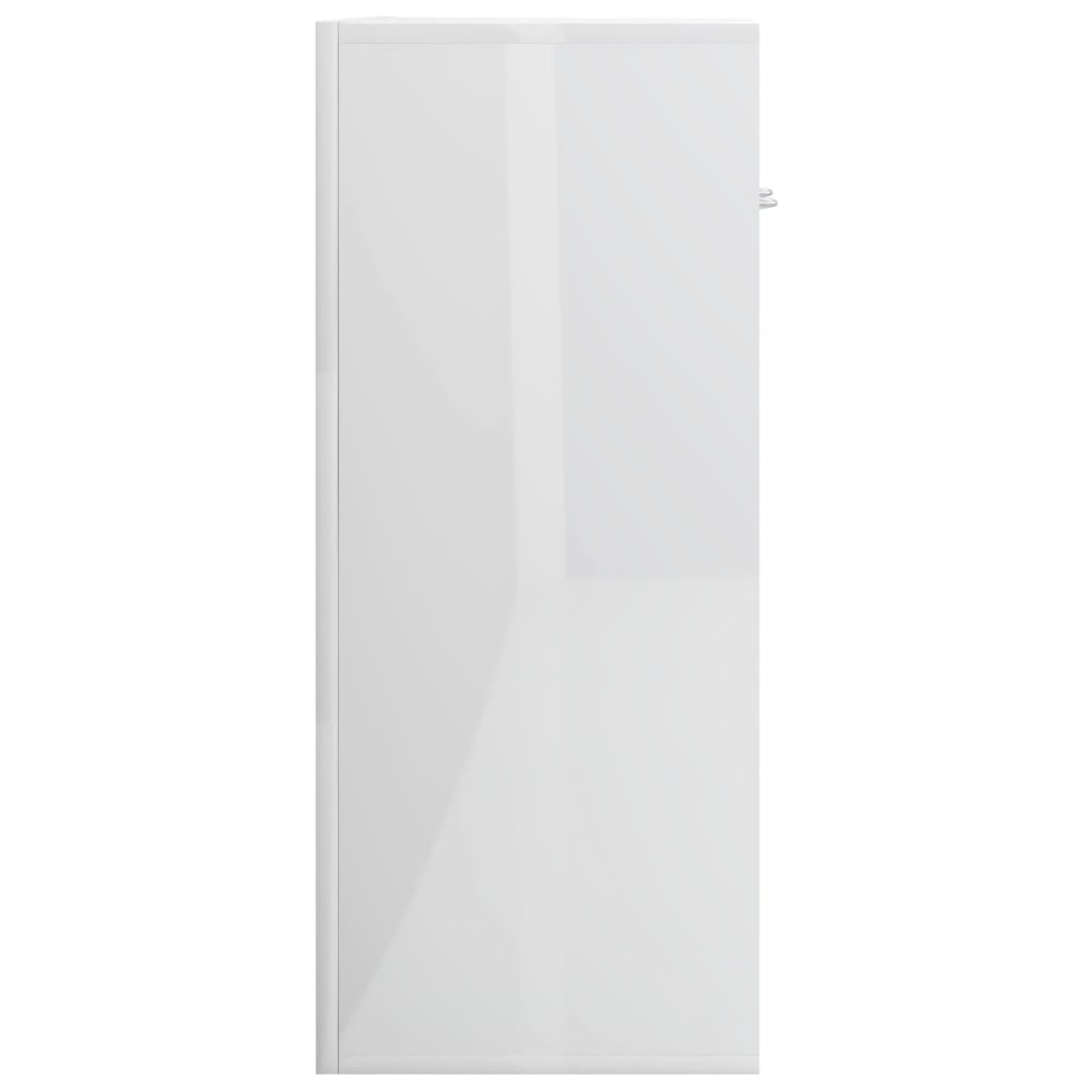 800735 vidaXL Sideboard High Gloss White 60x30x75 cm Chipboard
