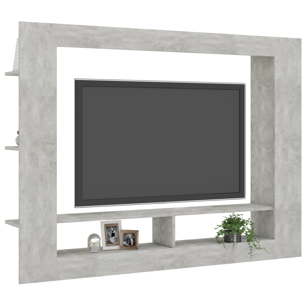 800742 vidaXL TV Cabinet Concrete Grey 152x22x113 cm Chipboard