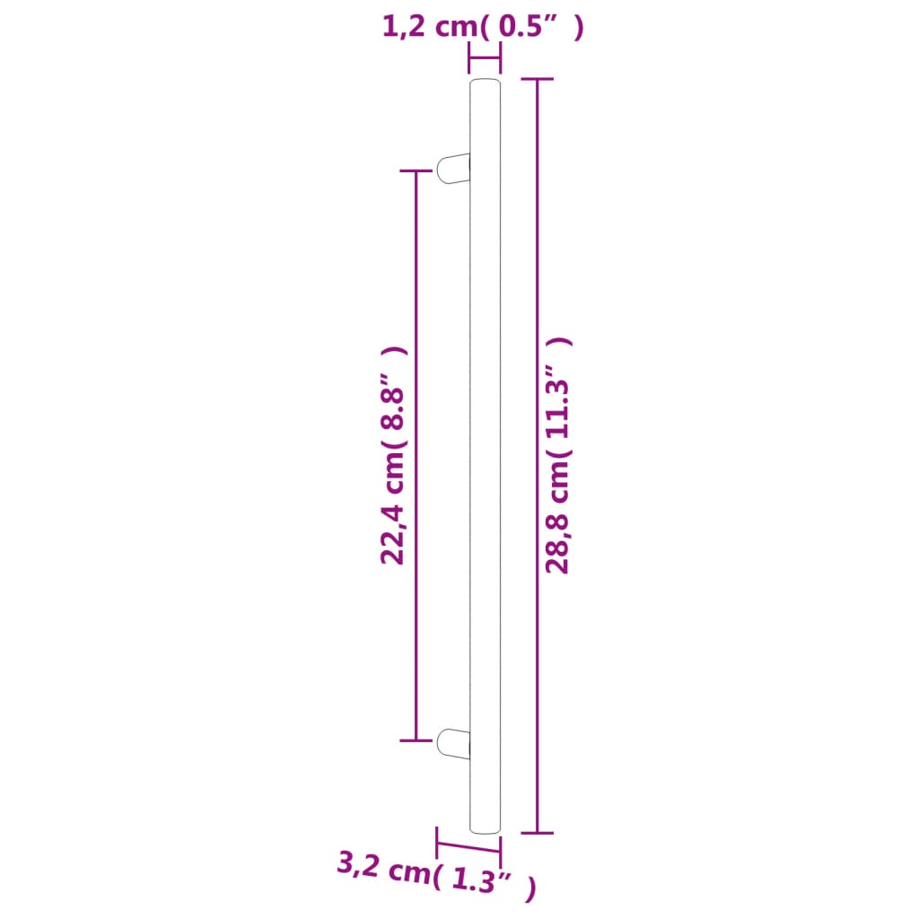 vidaXL Skápur Handföng 5 stk Bronslitað 224 mm Ryðfrítt stál