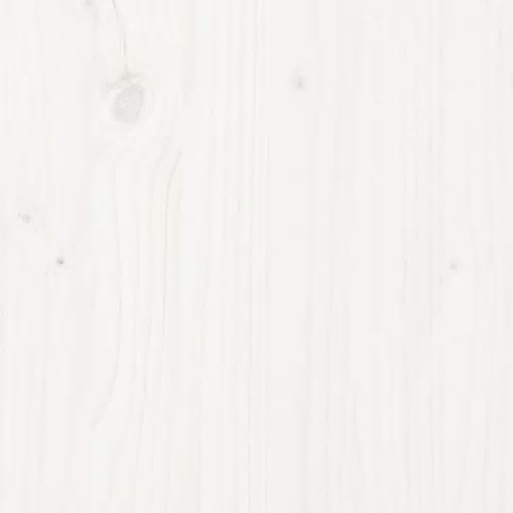 vidaXL Hundarúm Hvítt 105,5x75,5x28 cm Gegnheil Fura