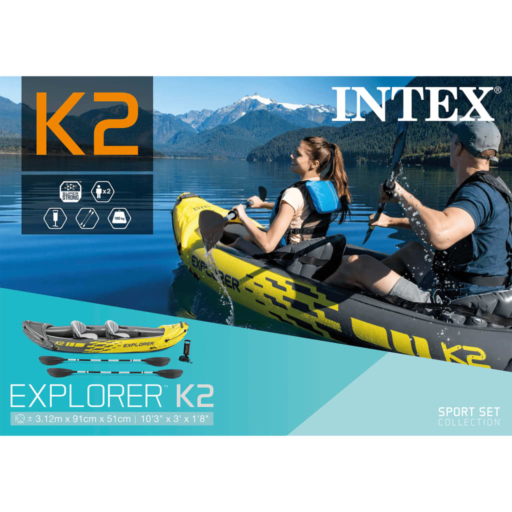 Intex Uppblásanlegur Kajak "Explorer K2" 312x91x51 cm 68307NP