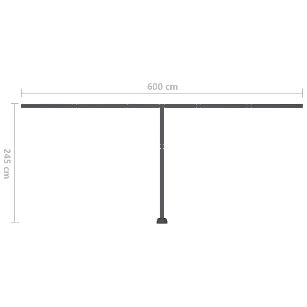 vidaXL Frístandandi Sjálfvirkt Skyggni 600x300 cm Rjómahvít