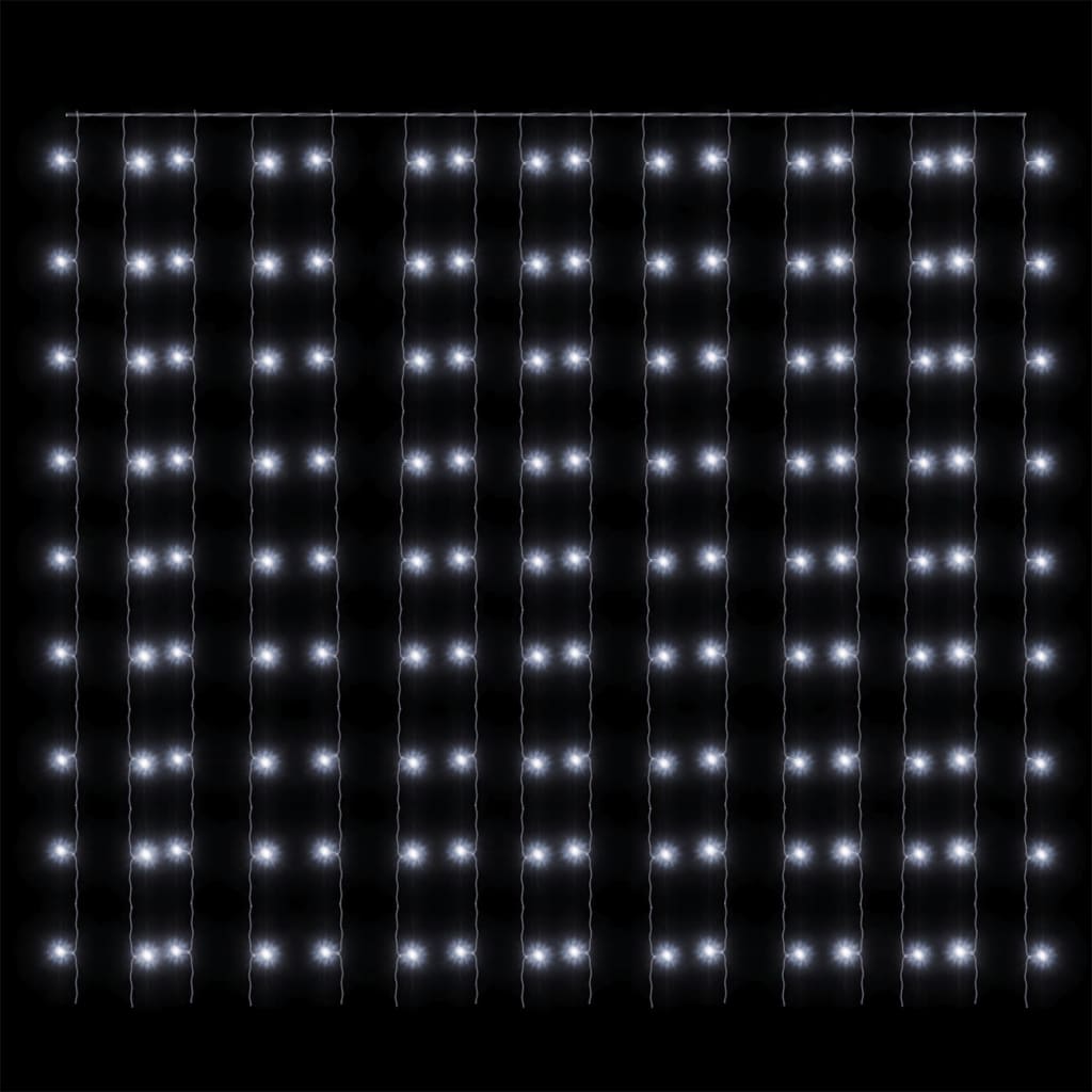 vidaXL LED Gardínuljósasería 3x3m 300 LED Köld-Hvít 8 Aðgerðir