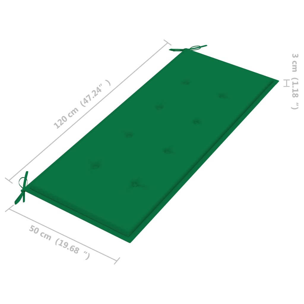 vidaXL Garðbekkur með Púða 120 cm Bambus