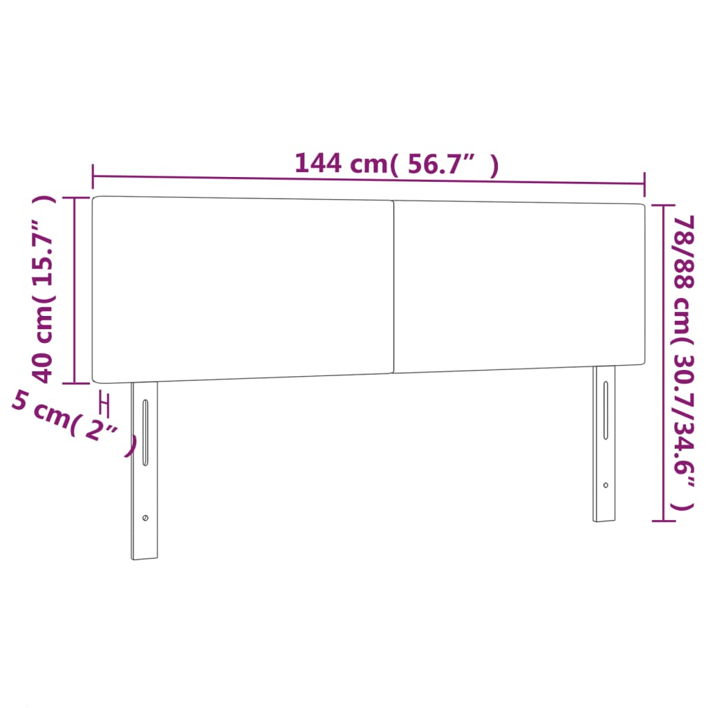 vidaXL Höfðagaflar 2 stk. 72x5x78/88 cm Svart Leðurlíki