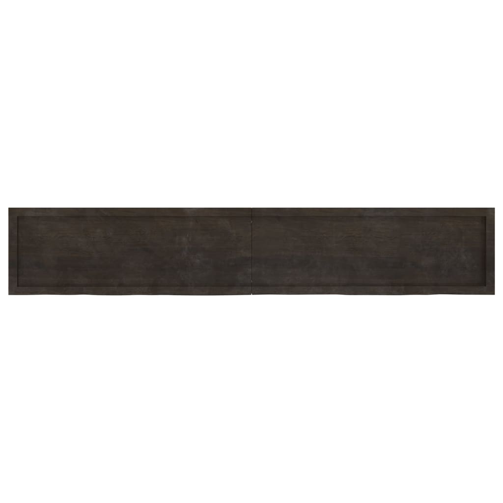 vidaXL Baðherbergisborðplata Brúnn 220x40x(2-4)cm Meðhöndlaður Viður