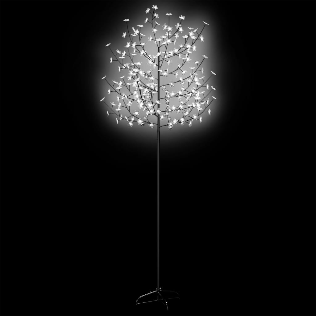 vidaXL Jólatrésskreyting 220 LED Ljós Kald-Hvítur Kirsuberjablóm 220 cm