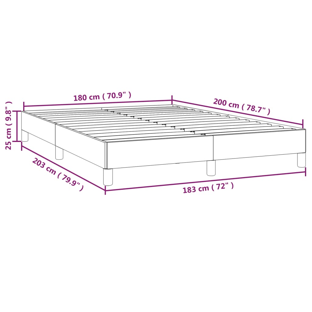 vidaXL Rúmgrind án Dýnu Ljósgráar 180x200 cm Tauáklæði