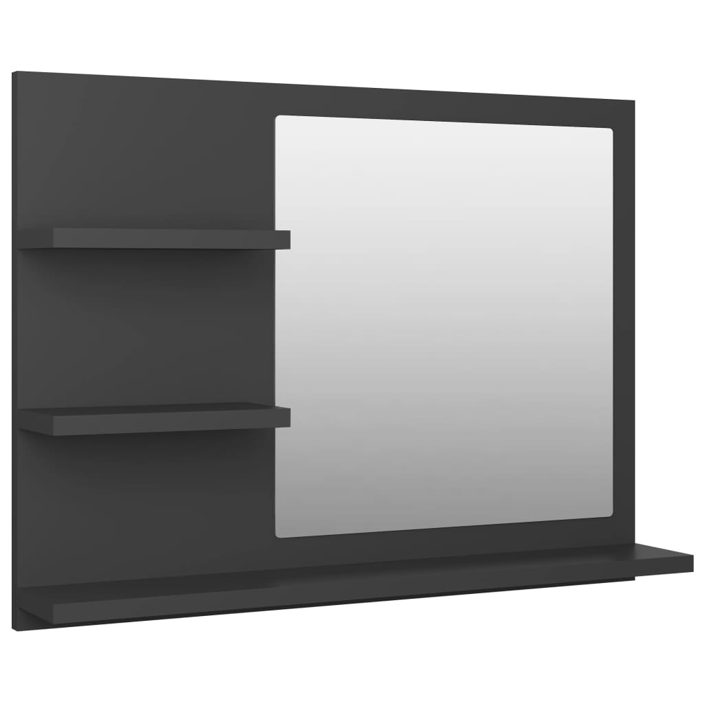 805008 vidaXL Bathroom Mirror Grey 60x10,5x45 cm Chipboard