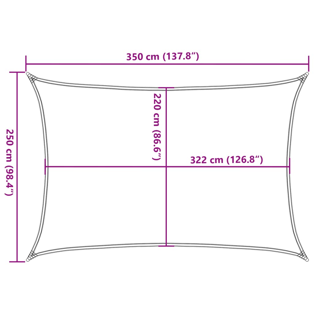 vidaXL Sólskyggnisegl Sandhvítt 3,5x2,5 m 100% Pólýester Oxford