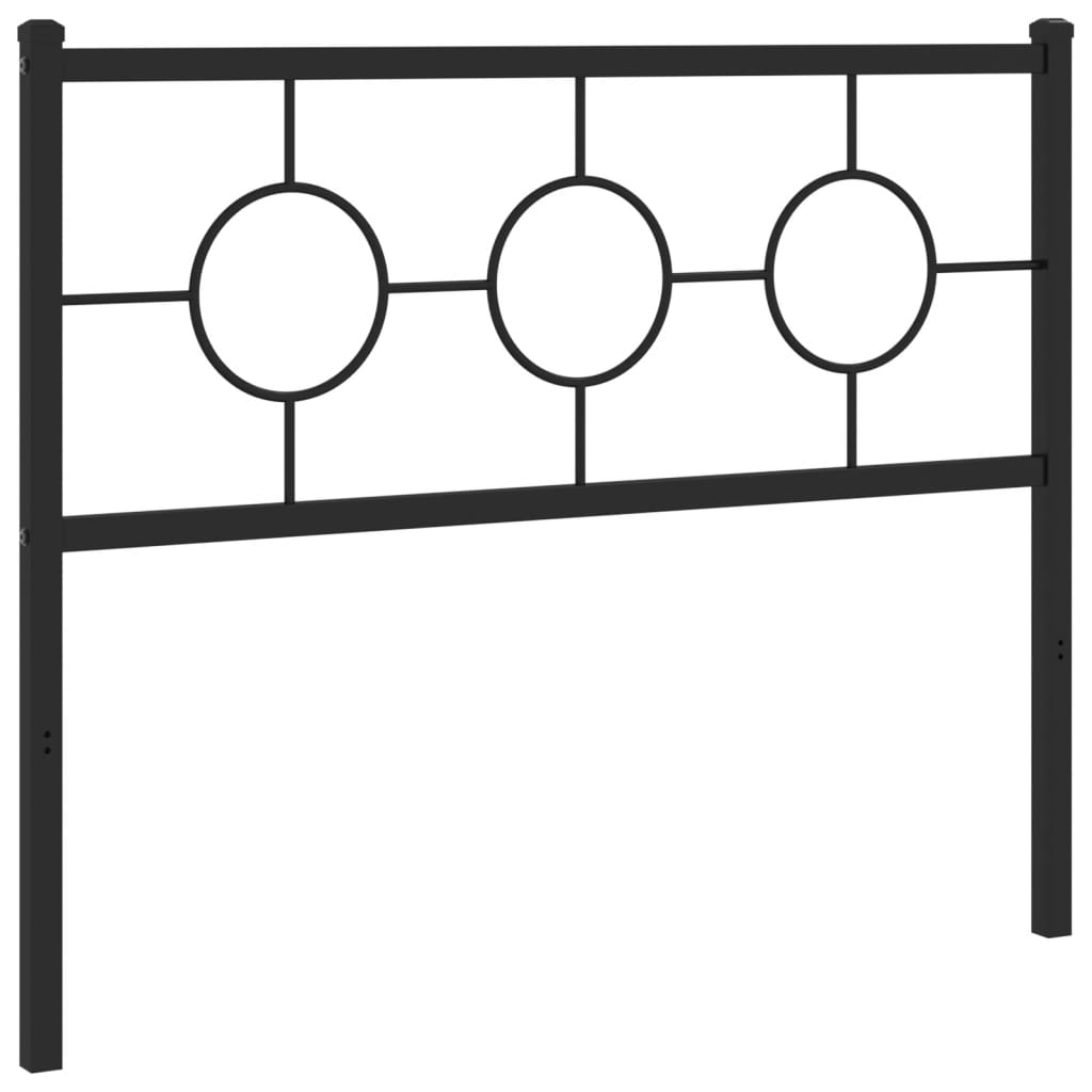 vidaXL Höfuðgafl úr Málmi Svartur 107 cm