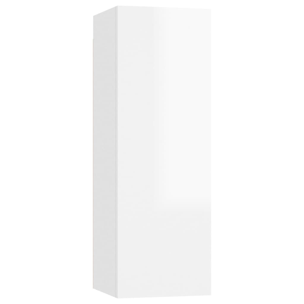 803356 vidaXL TV Cabinet High Gloss White 30,5x30x90 cm Chipboard