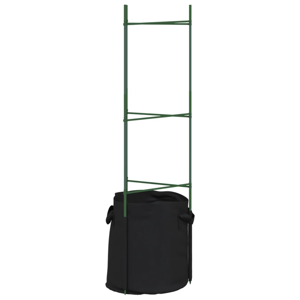 vidaXL Tómatagrind með Plöntupoka 2 stk. 116 cm Stál og PP